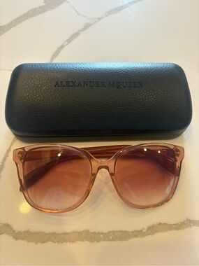 Alexander McQueen Translucent Pink Gradient Women's Sunglasses